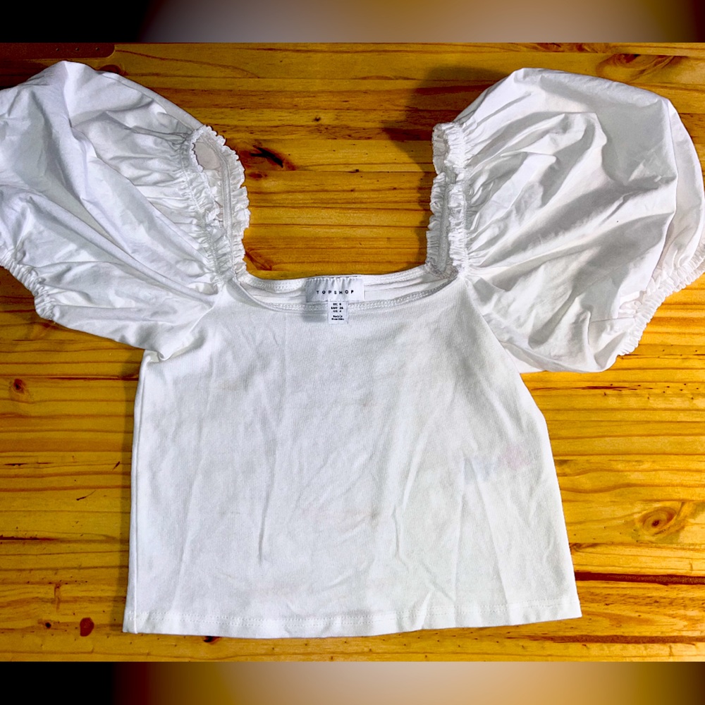 TOPSHOP Puff Sleeve Top